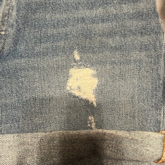 Levi’s 501 Premium Denim Distressed Button Fly Five Pocket Jean Shorts Sz 27 - Picture 11 of 12